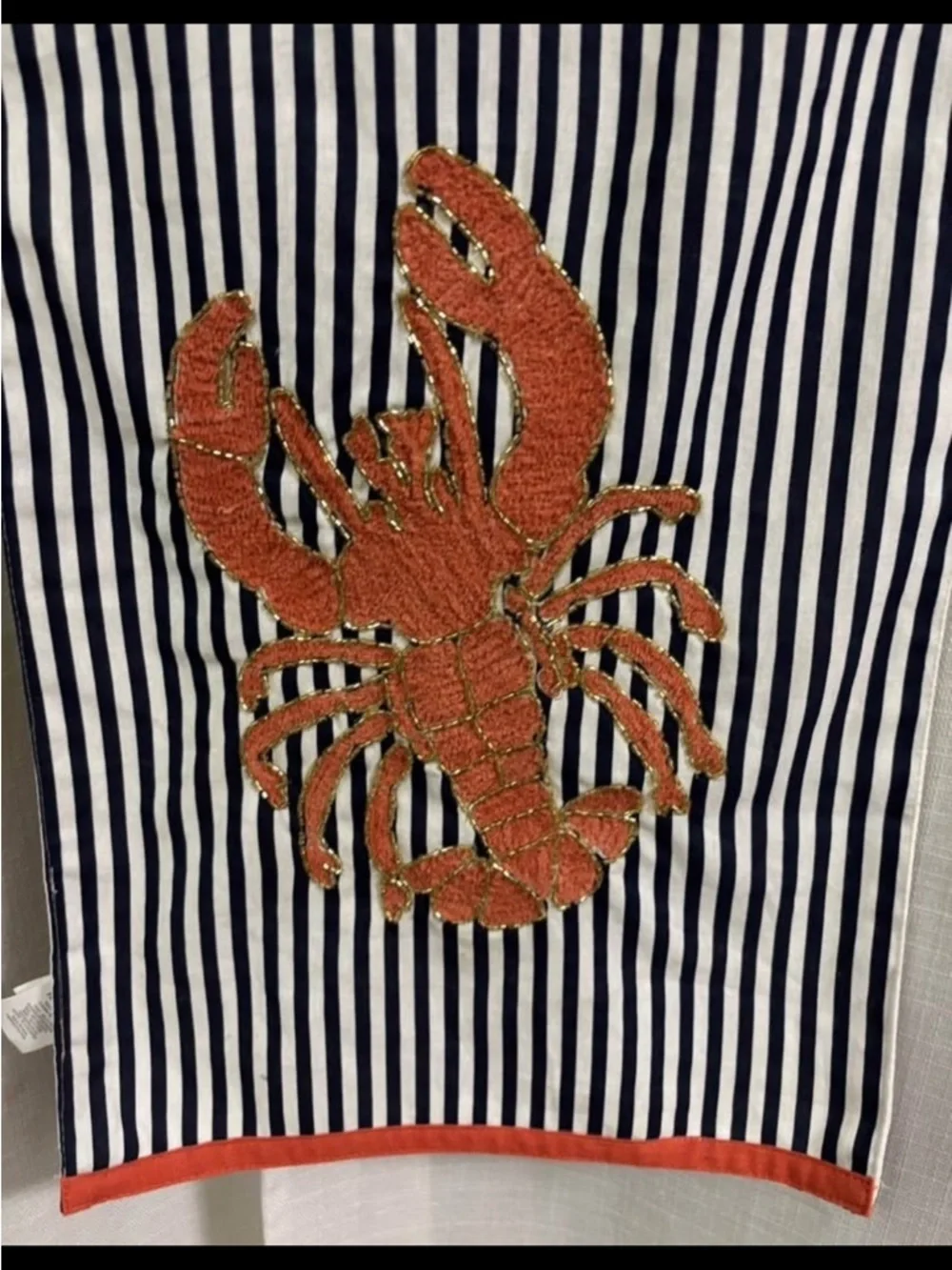 Pier 1 beaded lobster striped table runner
